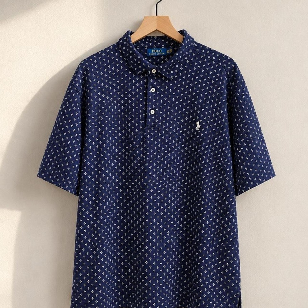 Polo Ralph Lauren Navy Micro Crest Polo Preppy Golf Old Money Big & Tall 3XB